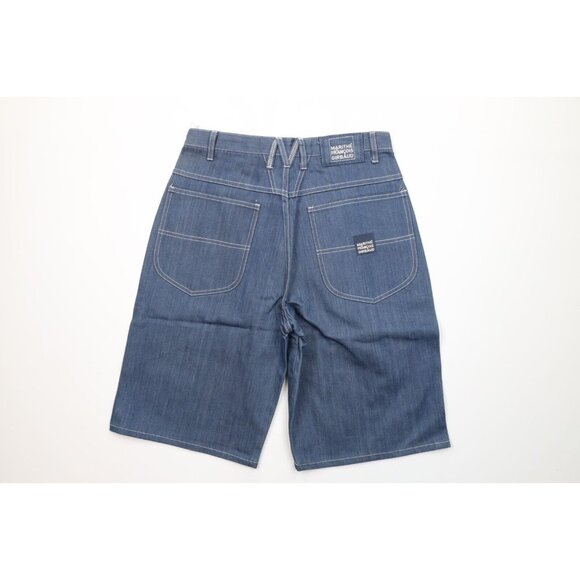 Deadstock Vintage 90s Marithe Francois Girbaud Mens 32 Baggy Denim Shorts Blue - Picture 7 of 11